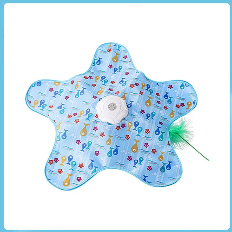 Interaktives Katzenspielzeug – Versteckspiel mit Maus und Federn, Bewegungsaktivierung, Spielzeug für Kätzchen