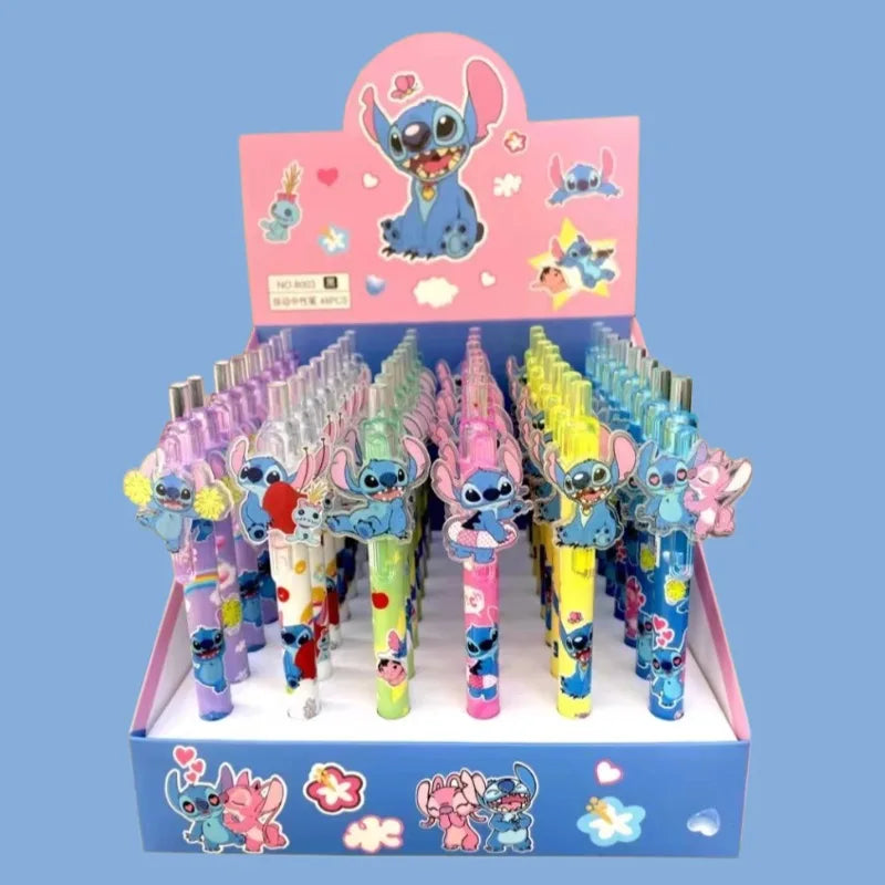 Set of 48 Disney Stitch Gel Pens – Black Ink 0.5mm – Kawaii Stationery