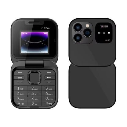Mini Flip Phone I16 Pro – Portable Compact, 2 SIM, Débloqué GSM, Enregistrement d’Appels