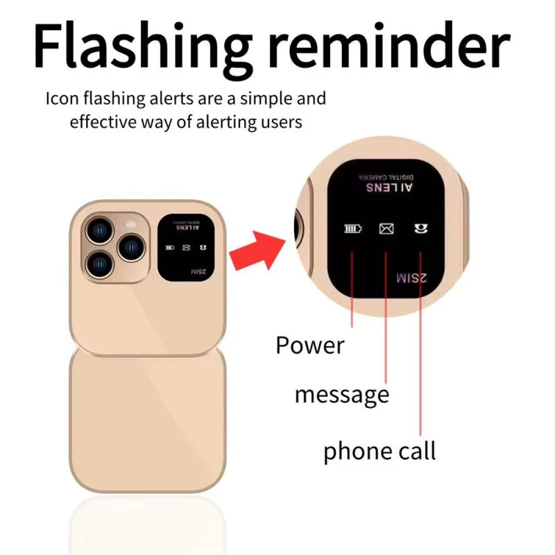 Mini Flip Phone I16 Pro – Portable Compact, 2 SIM, Débloqué GSM, Enregistrement d’Appels