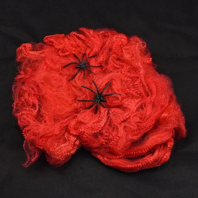 Halloween Artificial Spider Web - Stretchy Decoration for Haunted House and Spooky Parties
