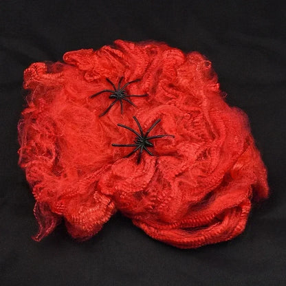 Halloween Artificial Spider Web - Stretchy Decoration for Haunted House and Spooky Parties