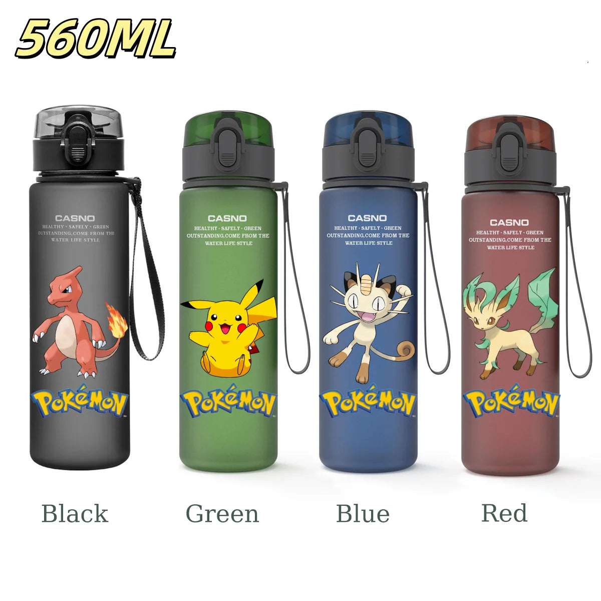 Pokémon Water Bottle 560ml Pikachu Charizard Meowth