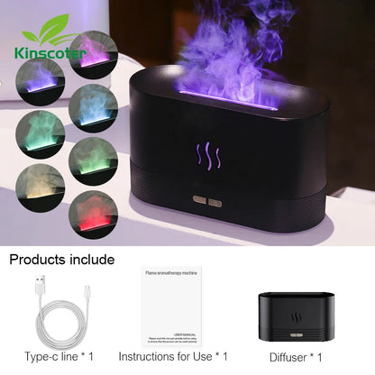 Diffuseur d'Arôme & Humidificateur LED à Flamme