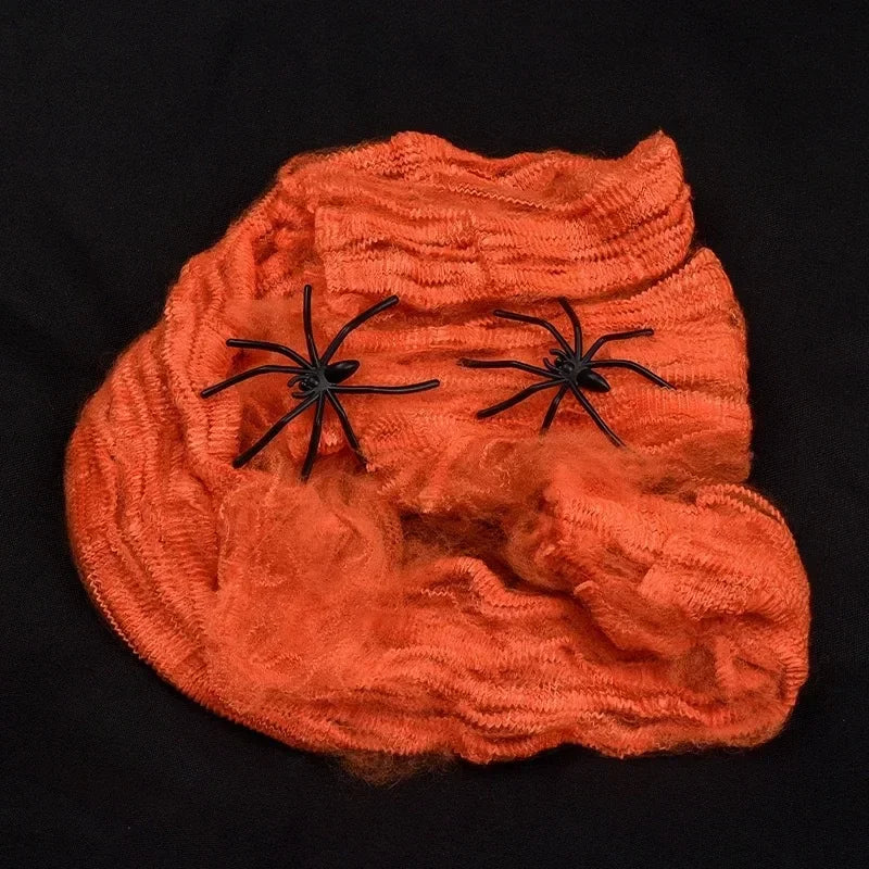 Halloween Artificial Spider Web - Stretchy Decoration for Haunted House and Spooky Parties