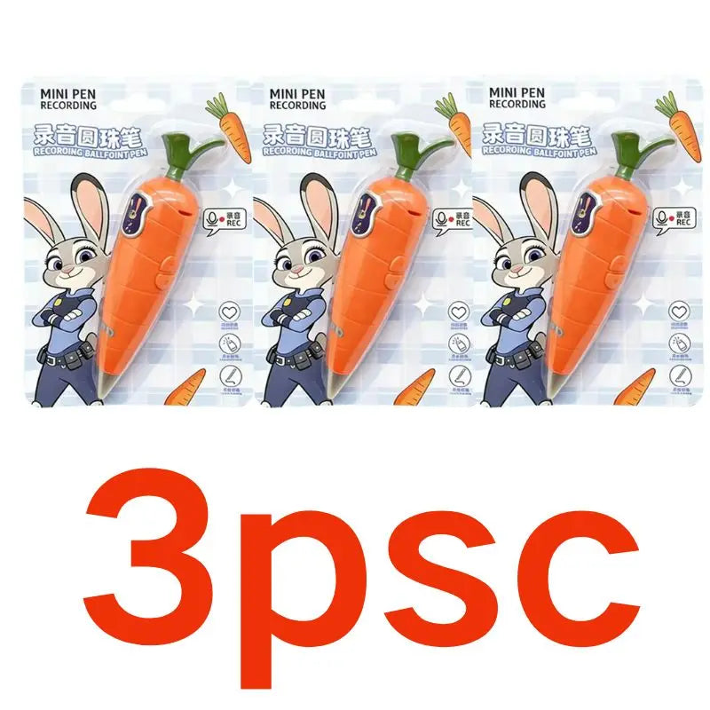 Zootopia 2 Carrot Pen Recorder 2-in-1 Judy & Nick | Mini Dictaphone