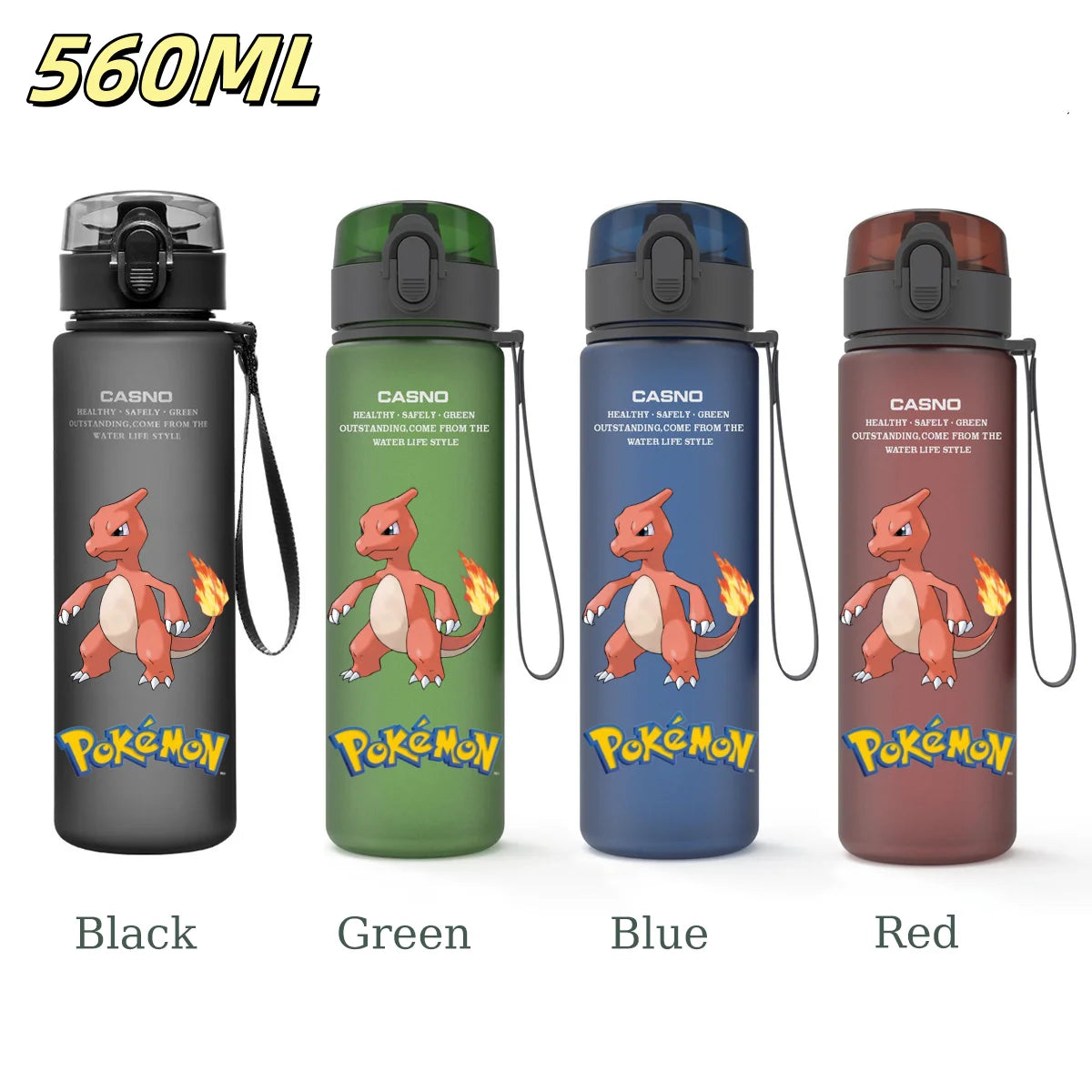 Pokémon Water Bottle 560ml Pikachu Charizard Meowth