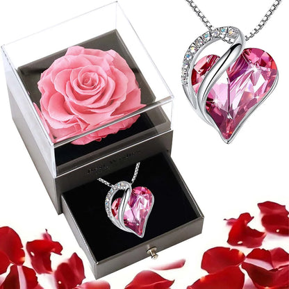 🌹Coffret Rose Éternelle et Collier🌹