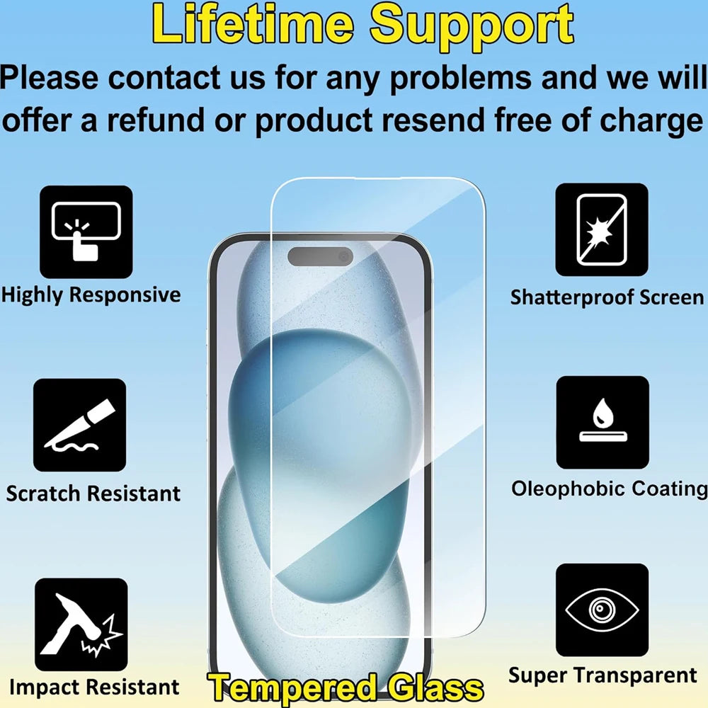 iPhone 13 14 15 16 17 Pro Tempered Glass Film