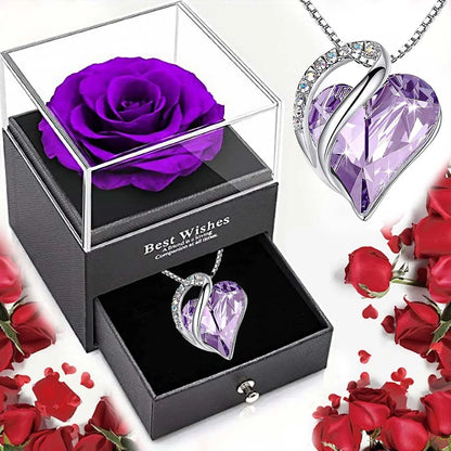 🌹Coffret Rose Éternelle et Collier🌹
