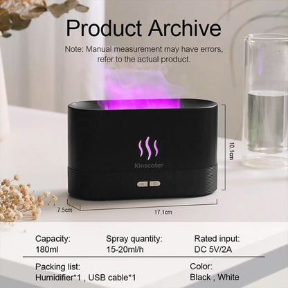 Diffuseur d'Arôme & Humidificateur LED à Flamme