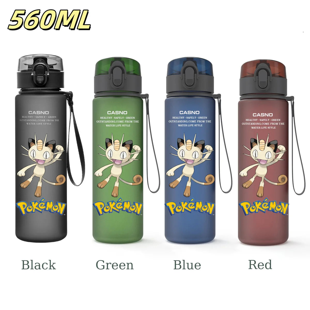 Pokémon Water Bottle 560ml Pikachu Charizard Meowth