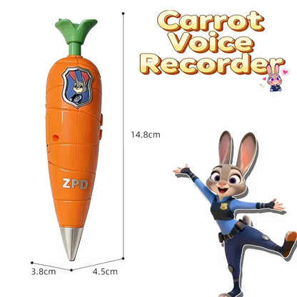 Zootopia 2 Carrot Pen Recorder 2-in-1 Judy & Nick | Mini Dictaphone