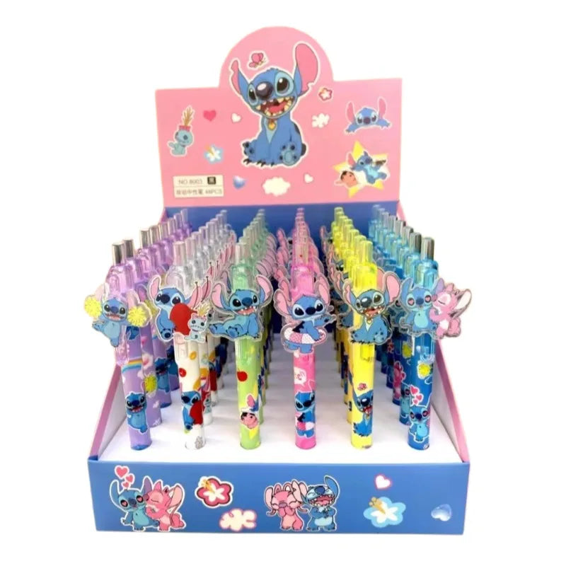 Lot 48 Stylos Gel Disney Stitch – Encre Noire 0.5mm – Papeterie Kawaii