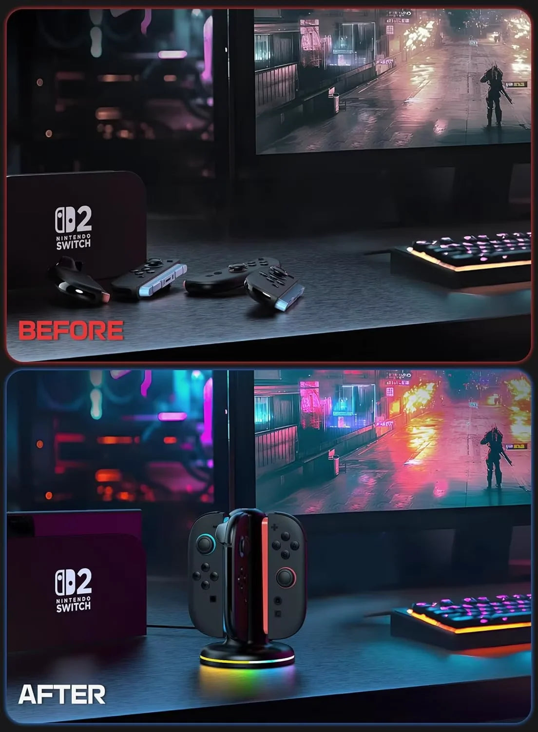 🕹️ Station de charge pour Joy con Nintendo Switch 2 Magnétique 🕹️❤️