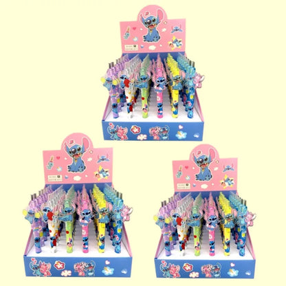 Lot 48 Stylos Gel Disney Stitch – Encre Noire 0.5mm – Papeterie Kawaii