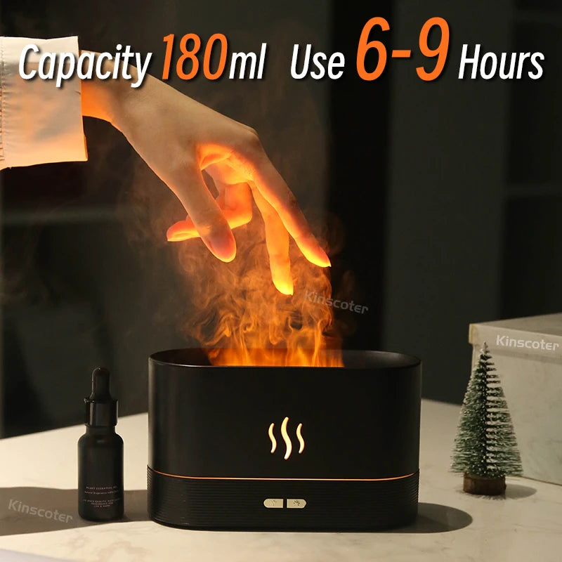 Diffuseur d'Arôme & Humidificateur LED à Flamme