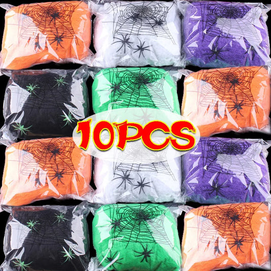 Halloween Artificial Spider Web - Stretchy Decoration for Haunted House and Spooky Parties
