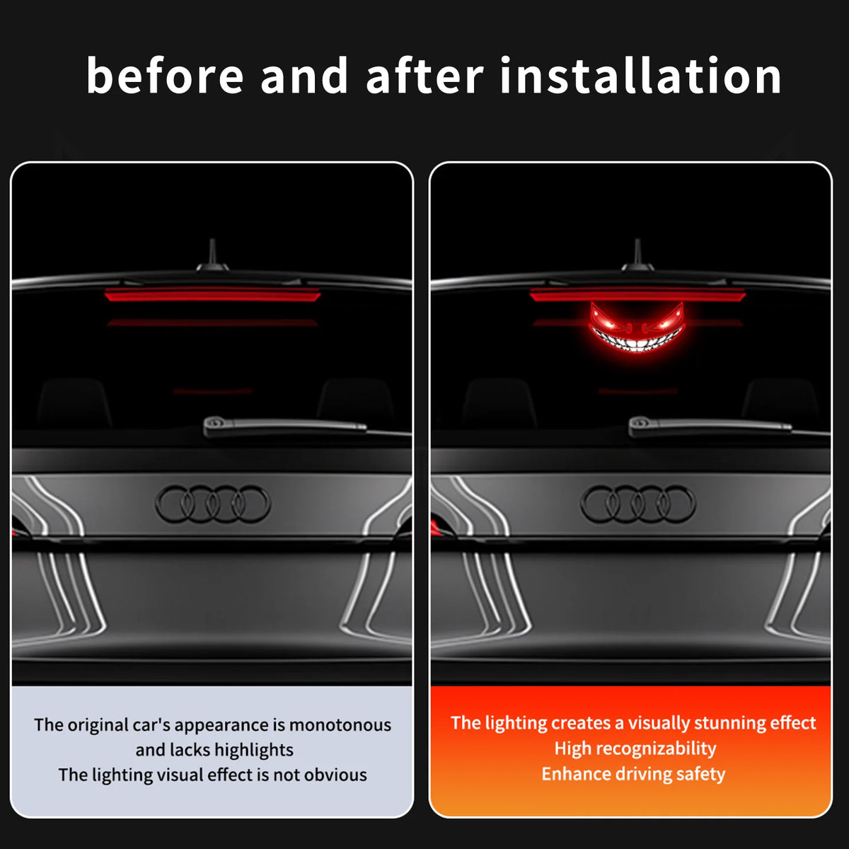 Dynamische LED-Lampe "Teufelsauge" Solar USB-C Auto Haus Halloween