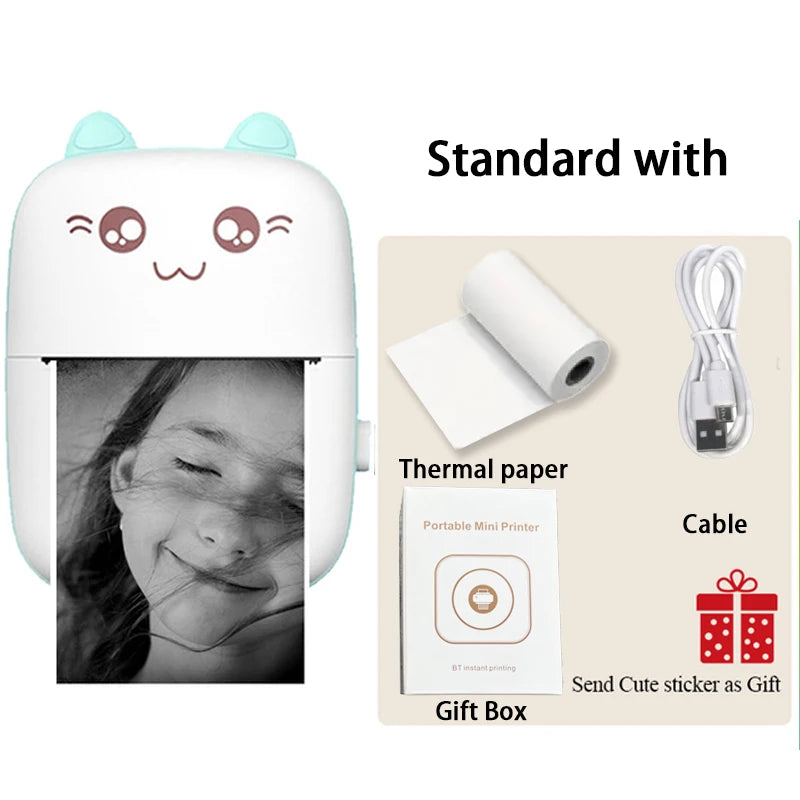 Mini Imprimante Thermique Bluetooth HD Portable – Sans Encre – 10 Rouleaux Offerts