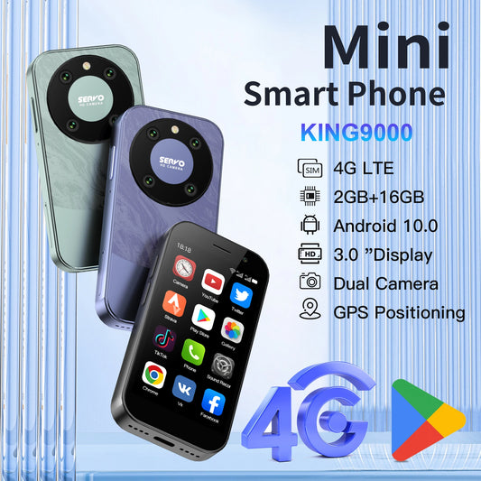 Mini Smartphone 4G Android 10 – Écran HD 3" – 2Go/16Go – 2000mAh – Reconnaissance Faciale