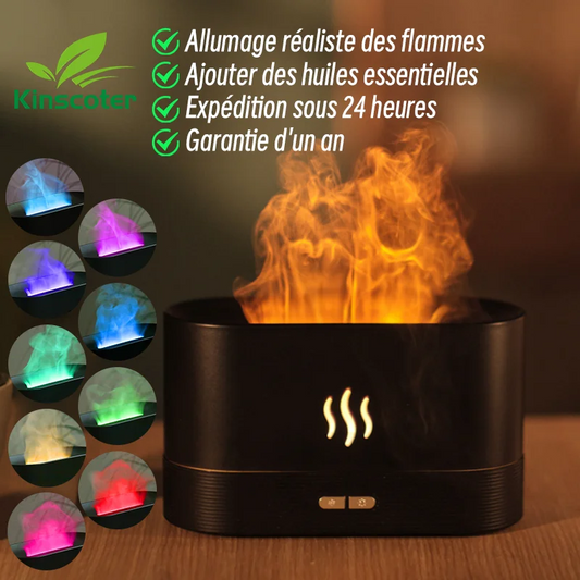 Diffuseur d'Arôme & Humidificateur LED à Flamme