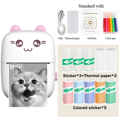 Mini Imprimante Thermique Bluetooth HD Portable – Sans Encre – 10 Rouleaux Offerts