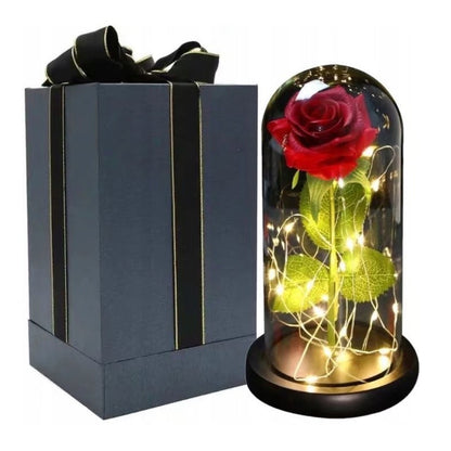 Rose Éternelle Rouge Lumineuse – Décoration LED 22 cm | Coffret Cadeau